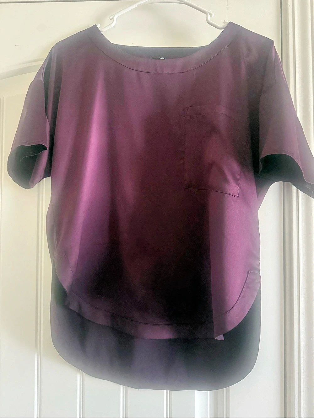 Express Short Sleeve Pocket Top in Purple Size Small Like New